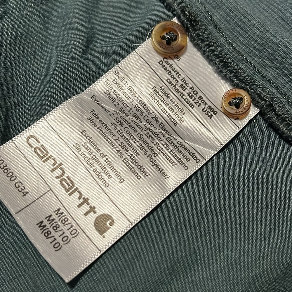 Carhartt button up women’s shirt. Deep teal color. Size M - Picture 7 of 8
